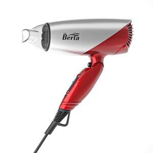 New BERTA 1875Watts Folding Handle Hair Dryer Ceramic Negative Ionic Blow Dryer